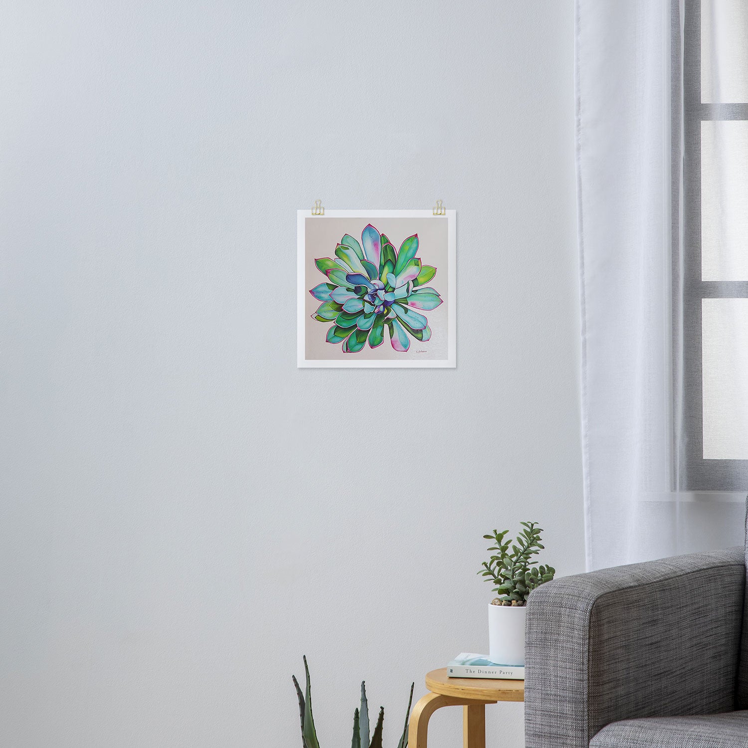 Whispers of the Desert and Cacti Dreams Art Print Square Gallery Image 3