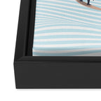 surfing jaws baby blue Framed Canvas Print Gallery Image 3