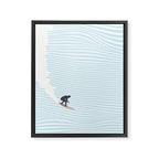 surfing jaws baby blue Framed Canvas Print Gallery Image 6