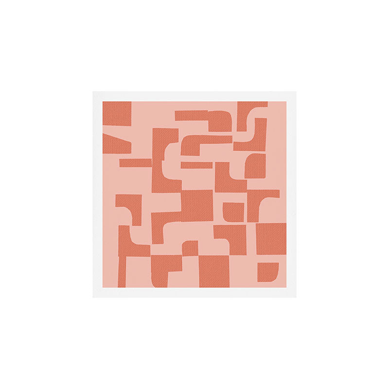 Abstract in tomato red and pink Art Print Gallery Image 1
