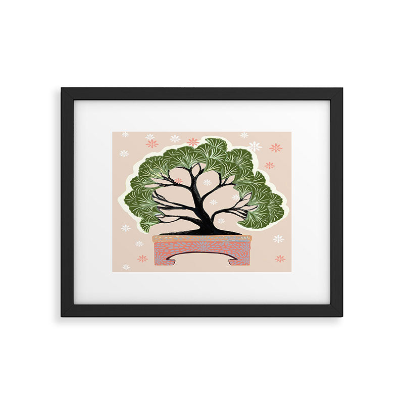 Bonsai in Pink and Green Framed Art Print Gallery Image 6