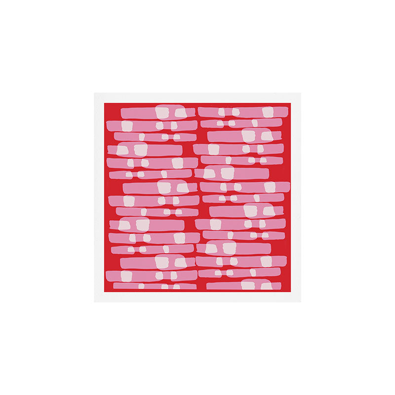 Cherry red and pink Geometric  Art Print Gallery Image 1