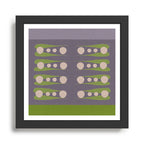 Holding the pose in abstract shapes in purple hues  Framed Art Print Gallery Image 1