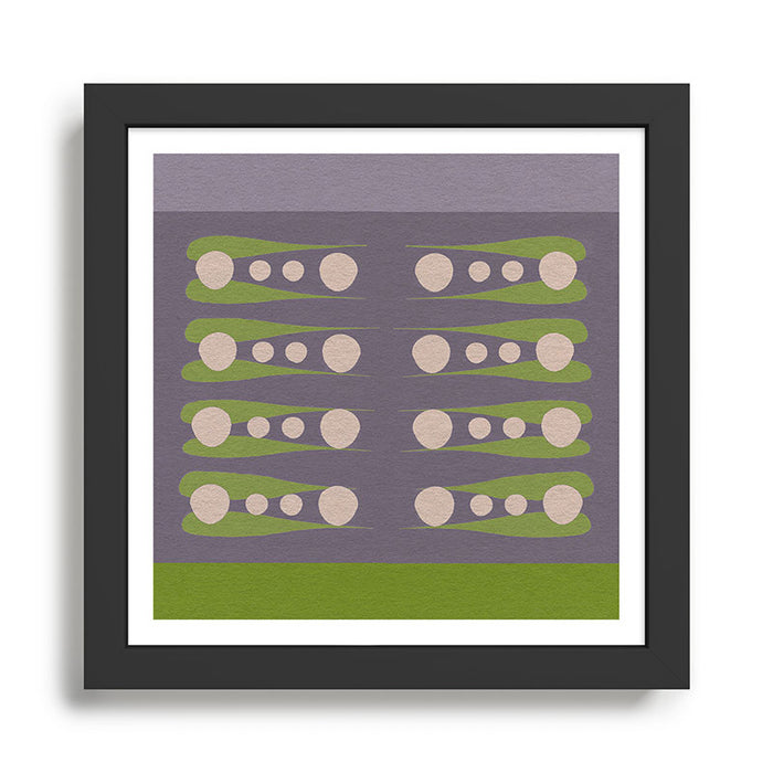 Holding the pose in abstract shapes in purple hues  Framed Art Print Gallery Image 1