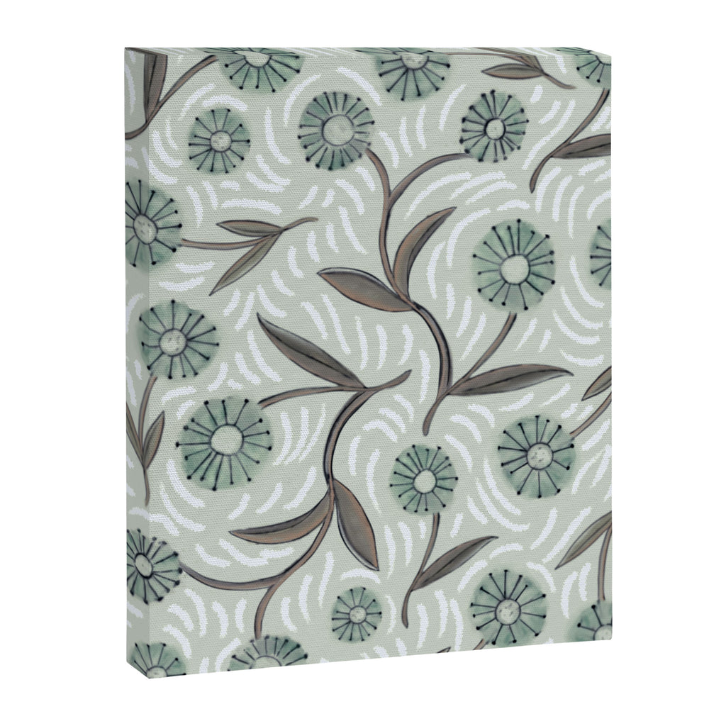 Tipsy Daisies on Celadon  Canvas Print Gallery Image 8
