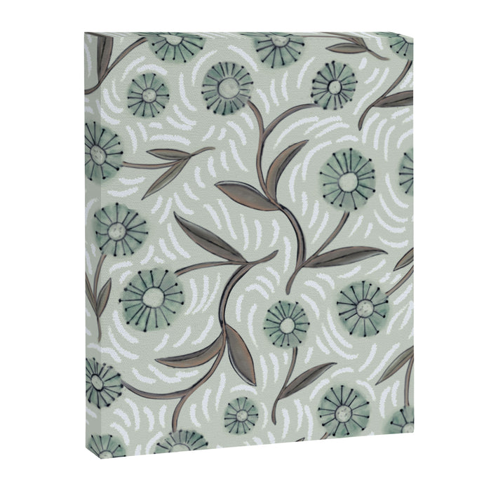 Tipsy Daisies on Celadon  Canvas Print Gallery Image 1