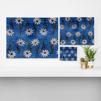 Vibrant Daisies on Cobalt  Canvas Print Gallery Image 3