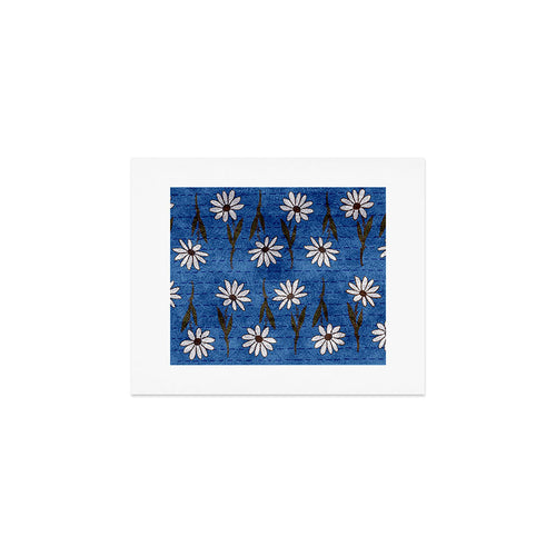 Vibrant Daisies On Cobalt  Art Print