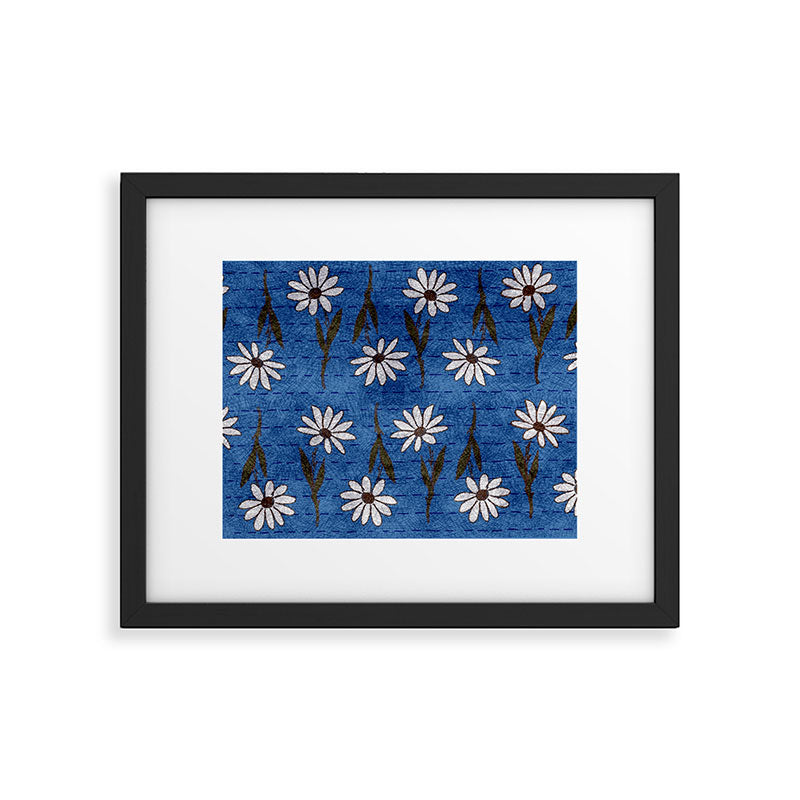 Vibrant Daisies on Cobalt  Framed Art Print Gallery Image 6