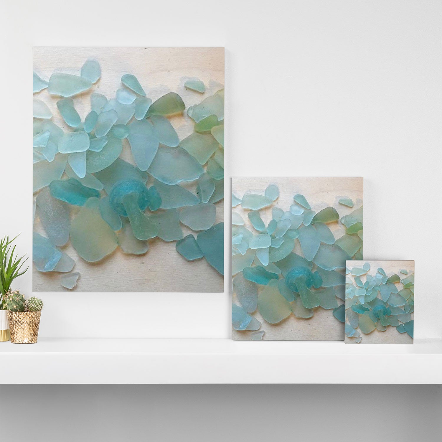 Ocean Hue Sea Glass Canvas Print Gallery Image 3