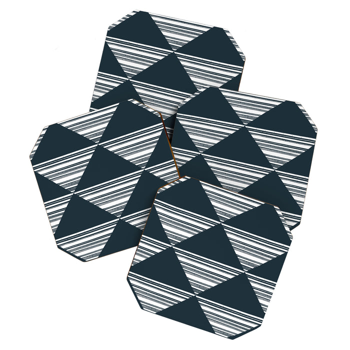 Abstract Tides . Navy Coaster Gallery Image 1