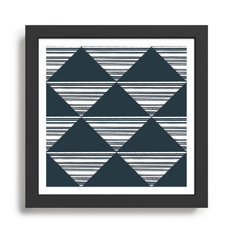 Abstract Tides . Navy Framed Art Print Gallery Image 1