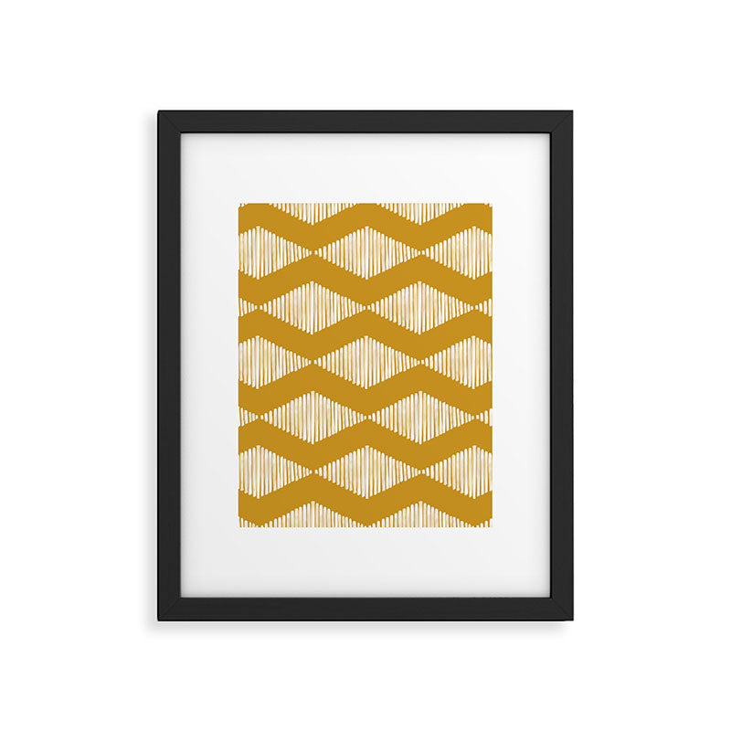 Acoustic Wave Mustard Framed Art Print Gallery Image 4