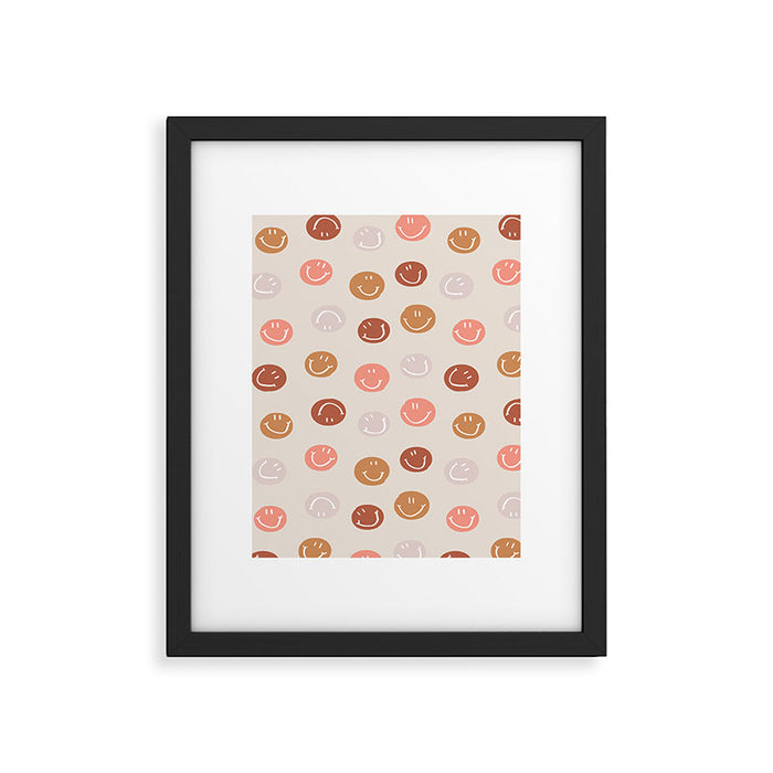 Be Happy! Pink & Orange Framed Art Print Gallery Image 1