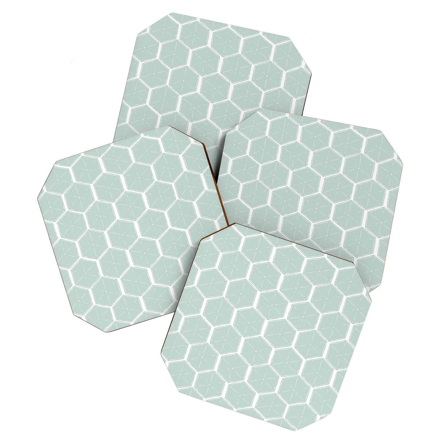 Beach Umbrellas . Soft Aqua Coaster Gallery Image 1