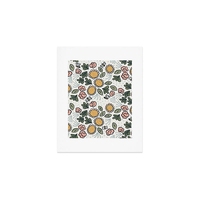 Bees in the Garden Art Print Gallery Image 1