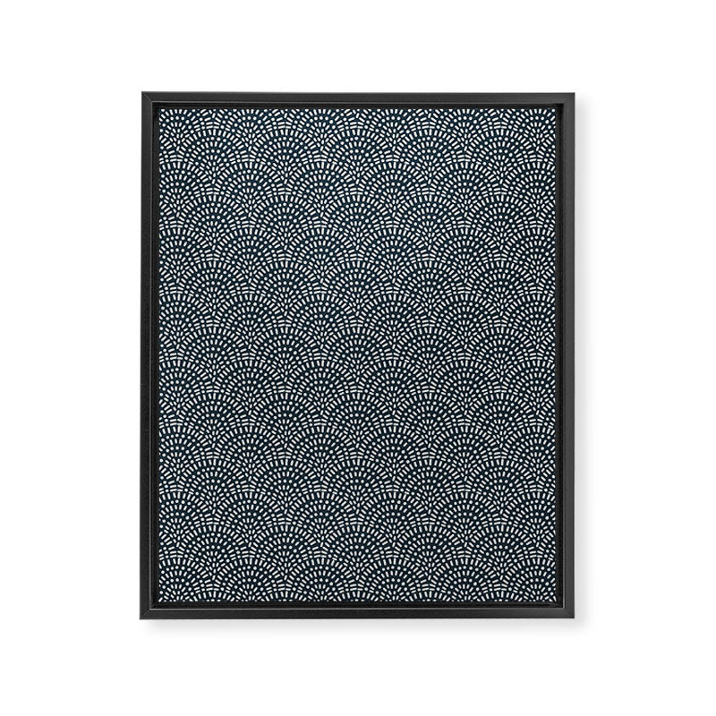 Boho Deco Fan . Navy Framed Canvas Print Gallery Image 8