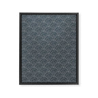 Boho Deco Fan . Navy Framed Canvas Print Gallery Image 8