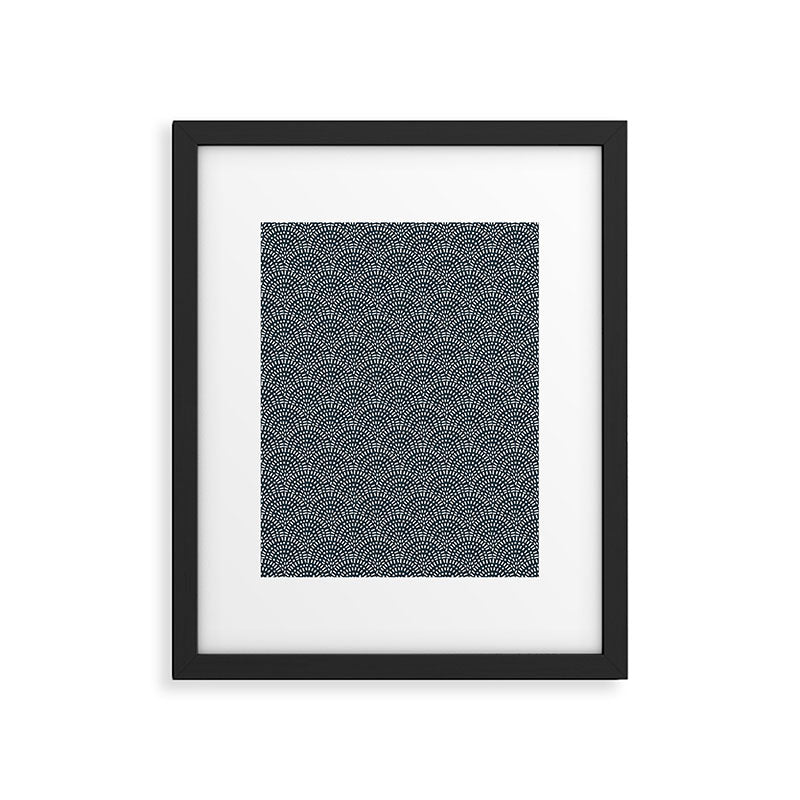 Boho Deco Fan . Navy Framed Art Print Gallery Image 6