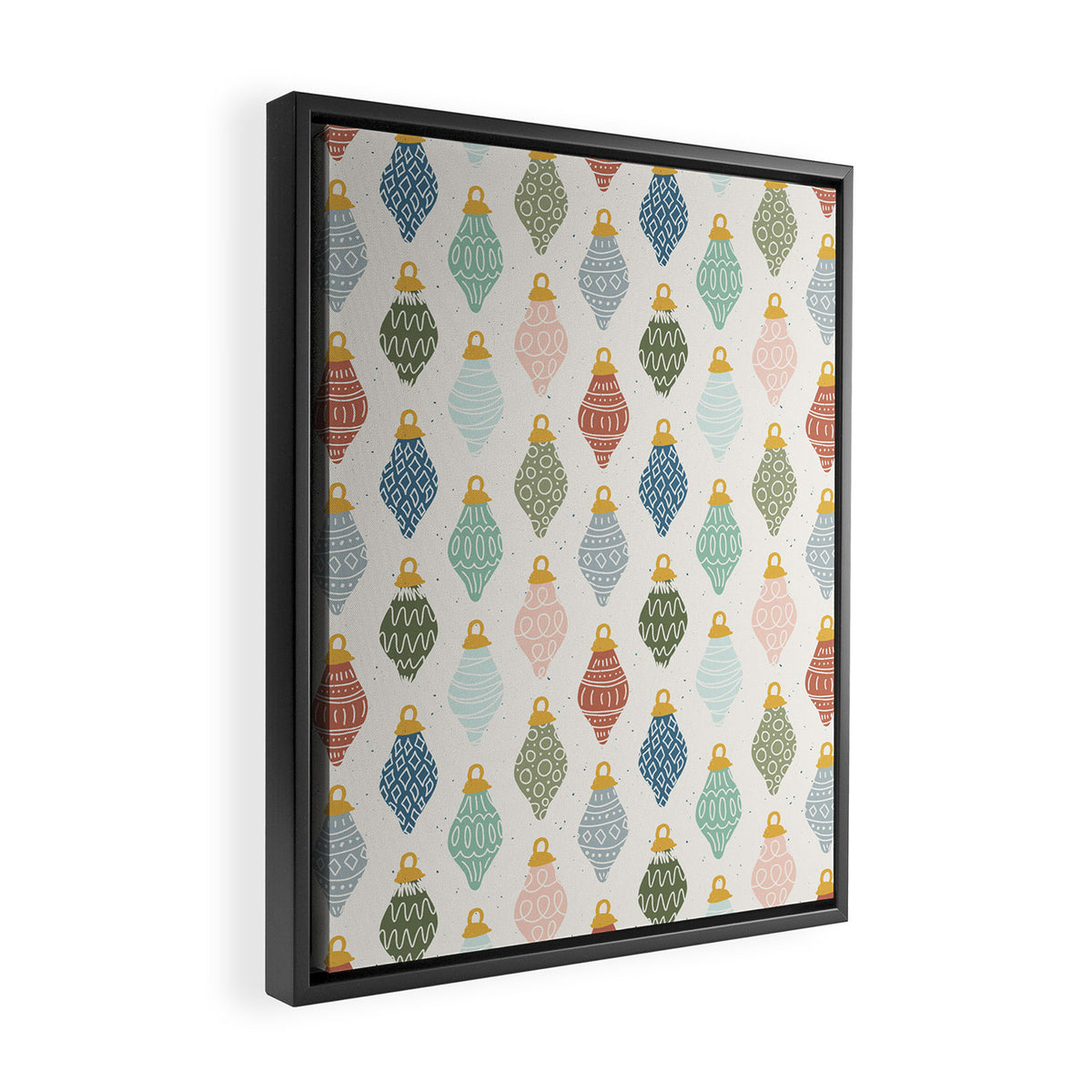 Boho Ornaments . Multicolor Framed Canvas Print Gallery Image 2