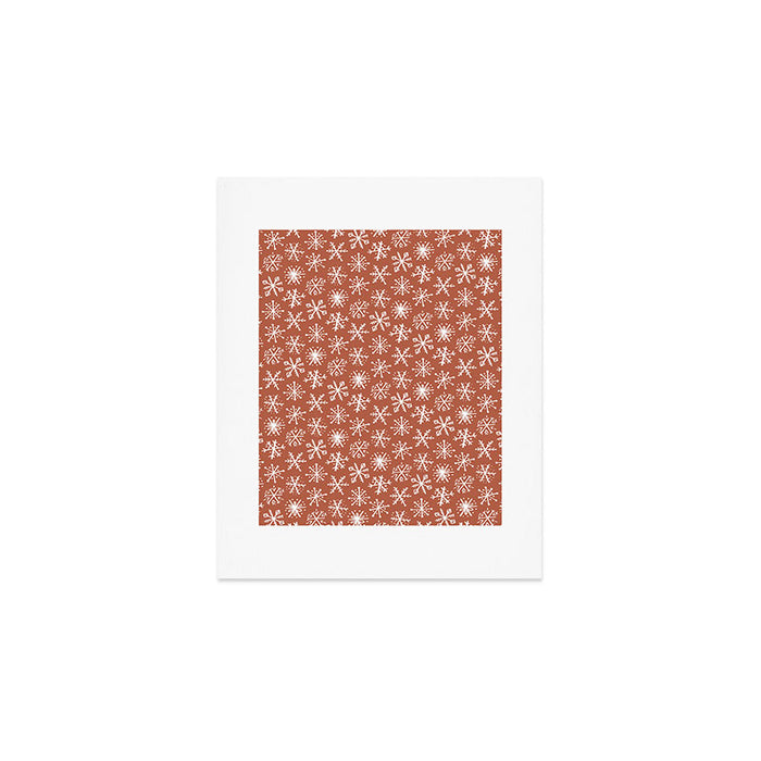 Boho Snow . Rust Red Art Print Gallery Image 1