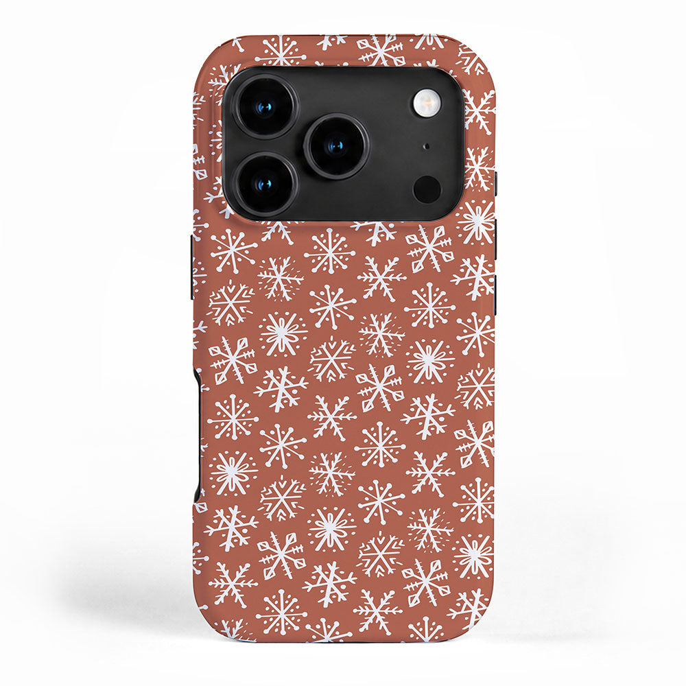 Boho Snow . Rust Red iPhone Case Gallery Image 1