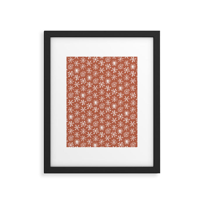 Boho Snow . Rust Red Framed Art Print Gallery Image 1