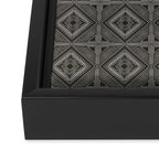 Boho Tiles | Charcoal Framed Canvas Print Gallery Image 3