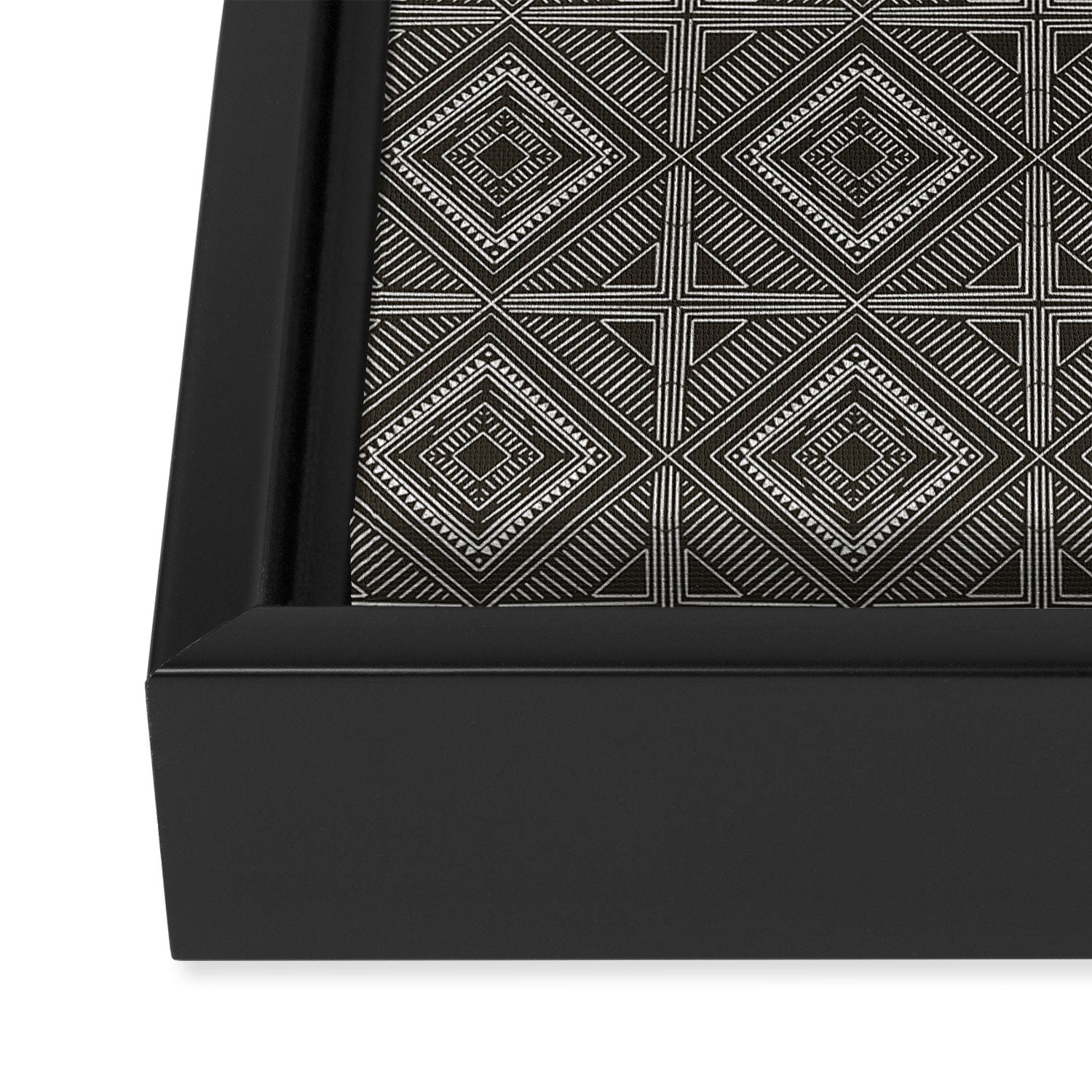 Boho Tiles | Charcoal Framed Canvas Print Gallery Image 3