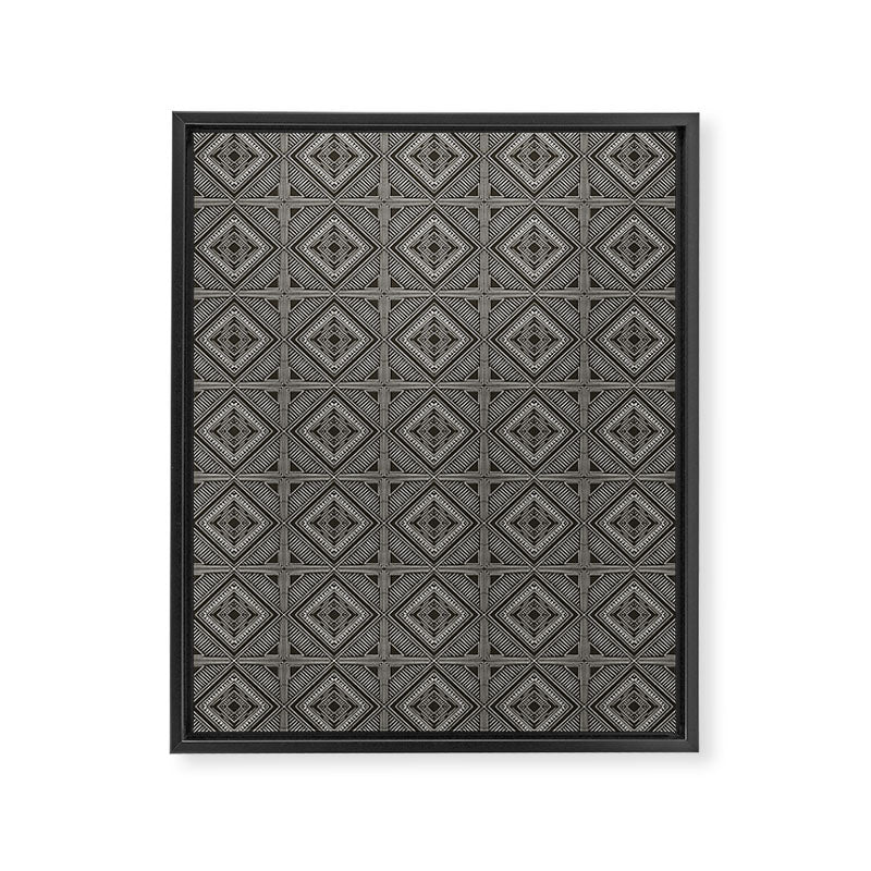 Boho Tiles | Charcoal Framed Canvas Print Gallery Image 8