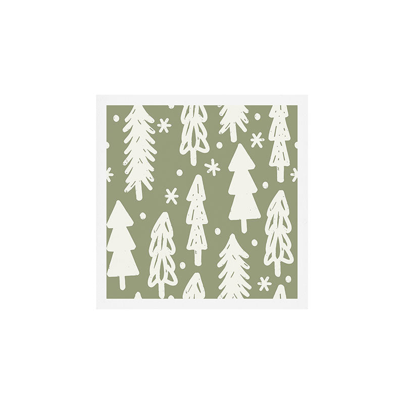 Boho Winter Trees . Lush Green Art Print Gallery Image 1