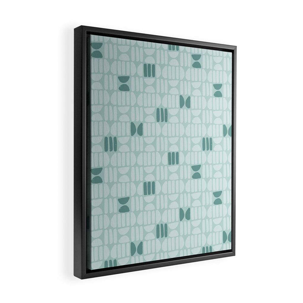 Bold Minimalism Teal Framed Canvas Print Gallery Image 2
