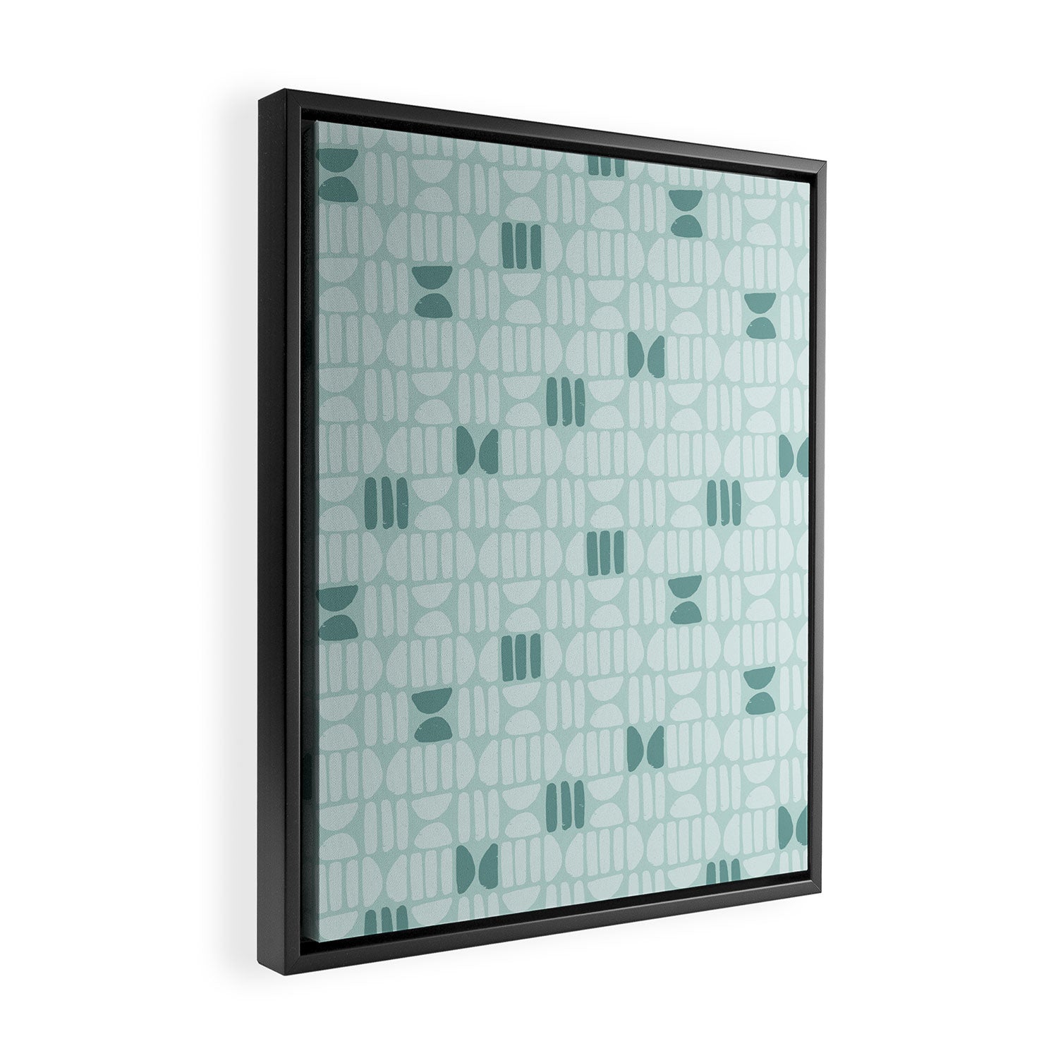 Bold Minimalism Teal Framed Canvas Print Gallery Image 2