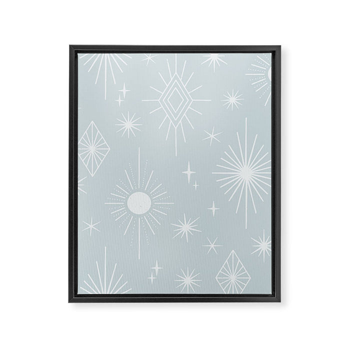 Celestial Boho Diamonds . Silver Sky Framed Canvas Print Gallery Image 1