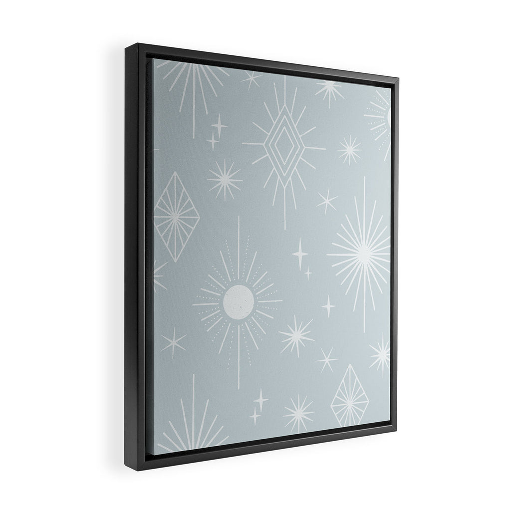 Celestial Boho Diamonds . Silver Sky Framed Canvas Print Gallery Image 2