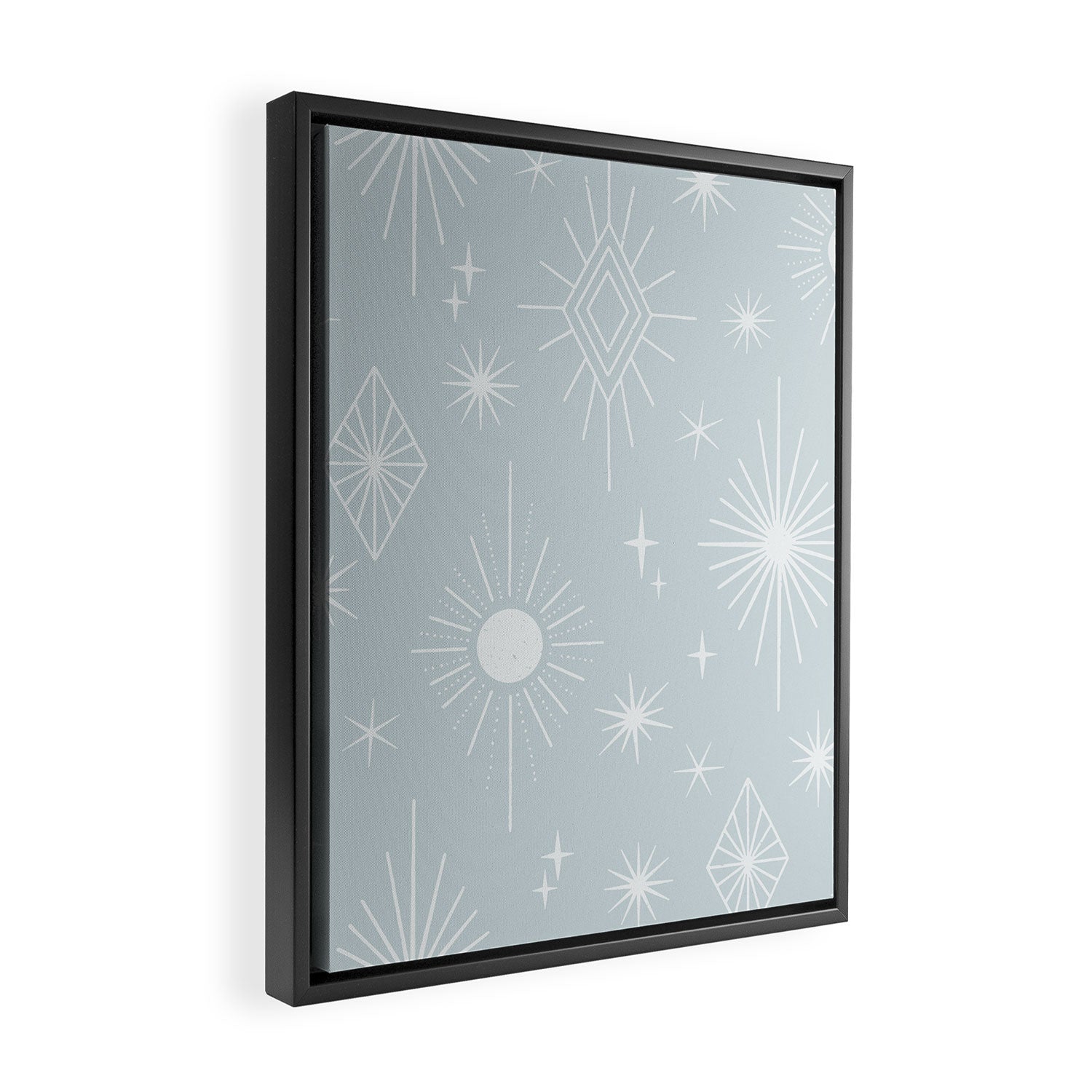 Celestial Boho Diamonds . Silver Sky Framed Canvas Print Gallery Image 2