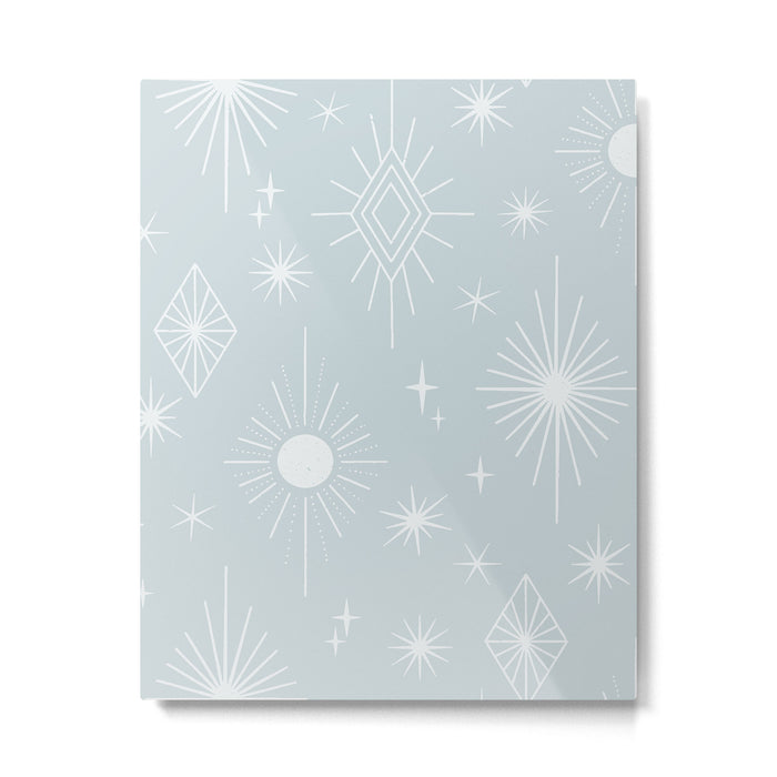 Celestial Boho Diamonds . Silver Sky Metal Print Gallery Image 1