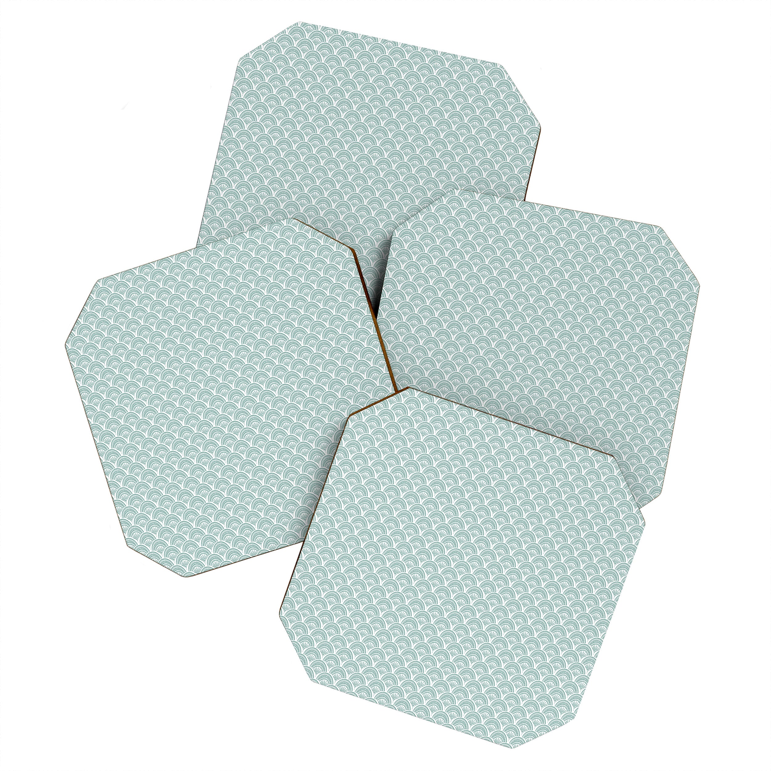 Coastal Deco . Teal Coaster Gallery Image 1