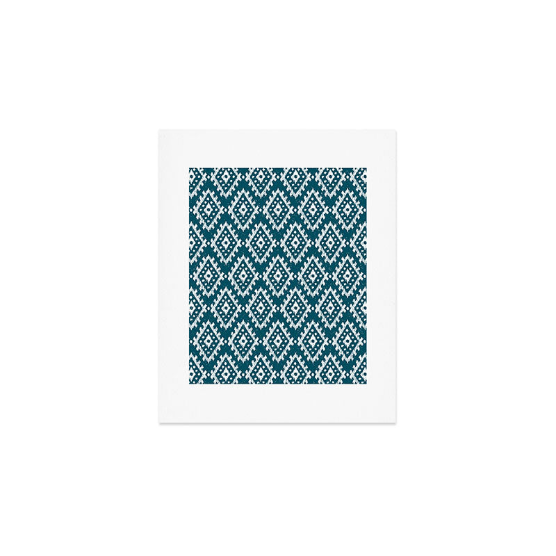 Coastl Ikat | Lagoon Blue Art Print Gallery Image 1