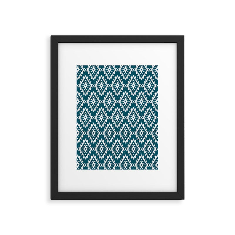 Coastl Ikat | Lagoon Blue Framed Art Print Gallery Image 6