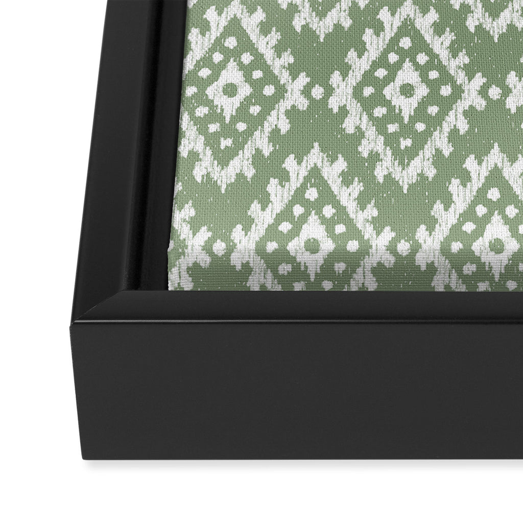 Coastl Ikat | Pistachio Framed Canvas Print Gallery Image 3