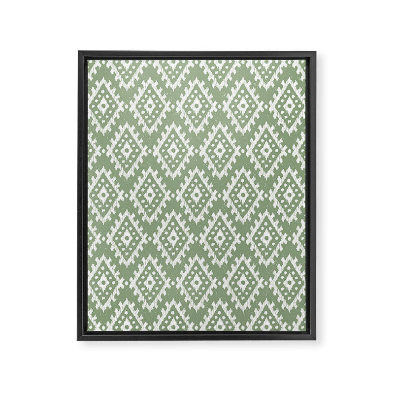 Coastl Ikat | Pistachio Framed Canvas Print Gallery Image 8