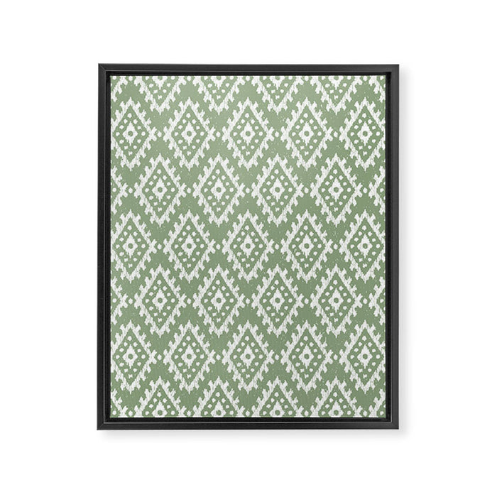 Coastl Ikat | Pistachio Framed Canvas Print Gallery Image 1
