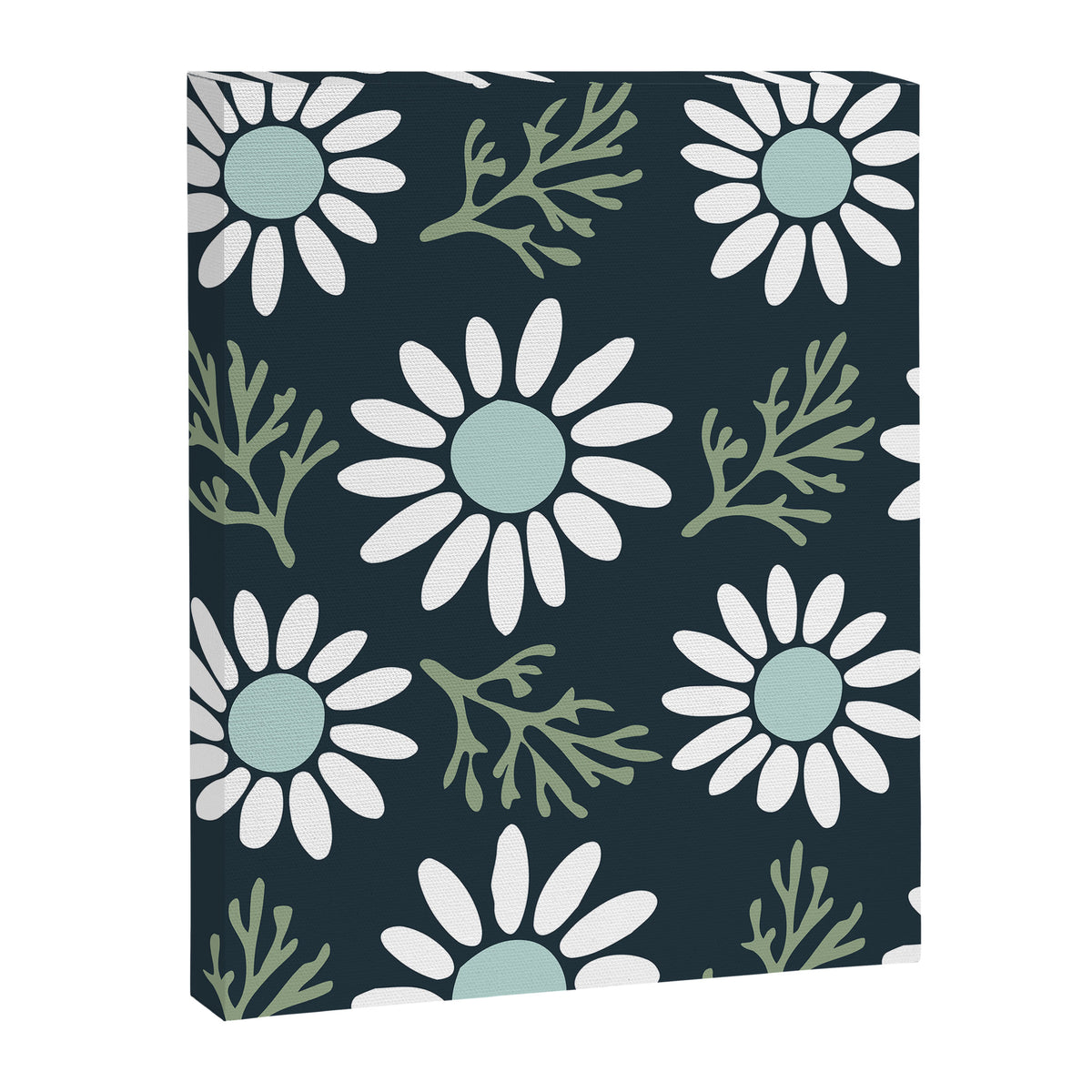 Coming Up Daisies . Navy Canvas Print Gallery Image 8