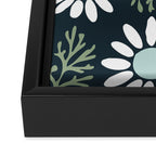 Coming Up Daisies . Navy Framed Canvas Print Gallery Image 3