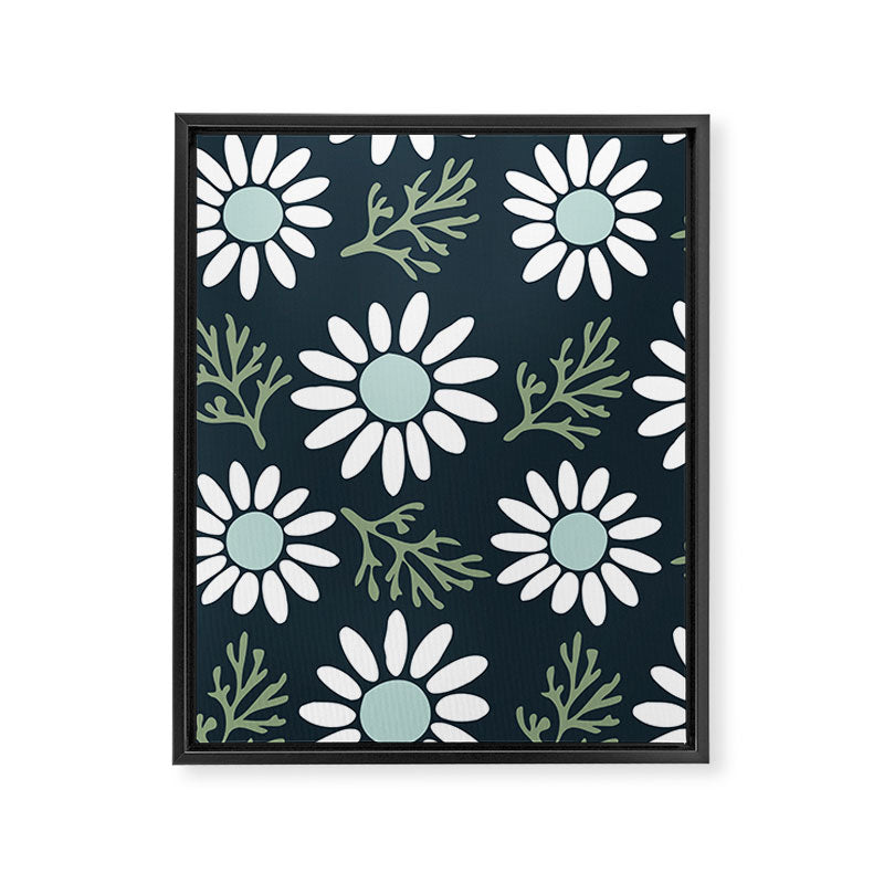 Coming Up Daisies . Navy Framed Canvas Print Gallery Image 8
