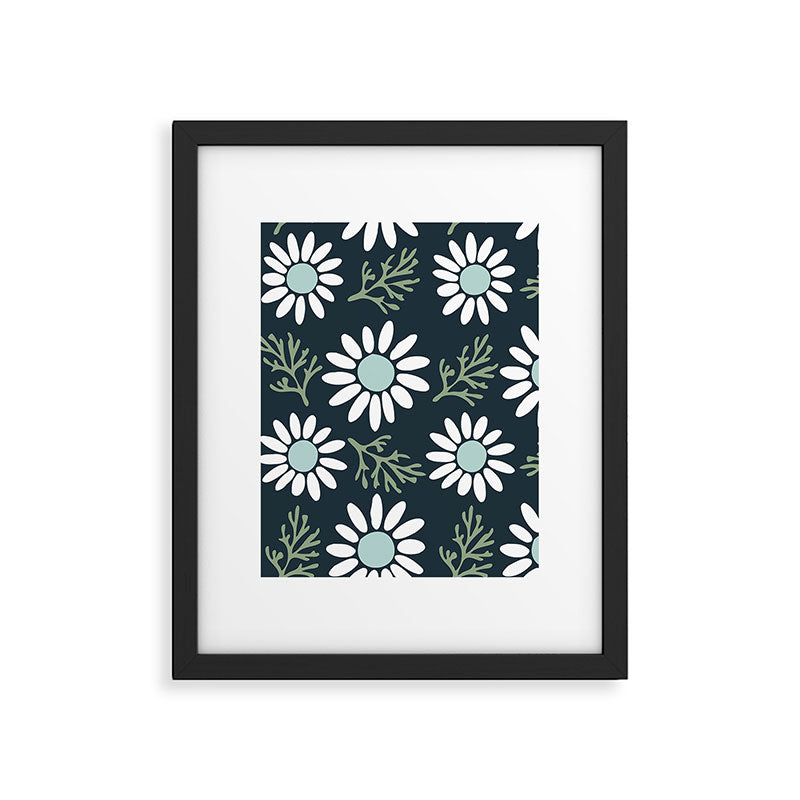 Coming Up Daisies . Navy Framed Art Print Gallery Image 6