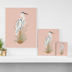 Coastal Cranes Peachy Pink Canvas Print Gallery Image 3