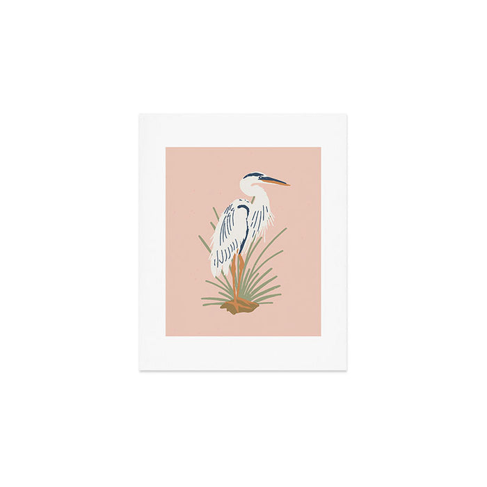Coastal Cranes Peachy Pink Art Print Gallery Image 1