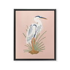 Coastal Cranes Peachy Pink Framed Canvas Print Gallery Image 8